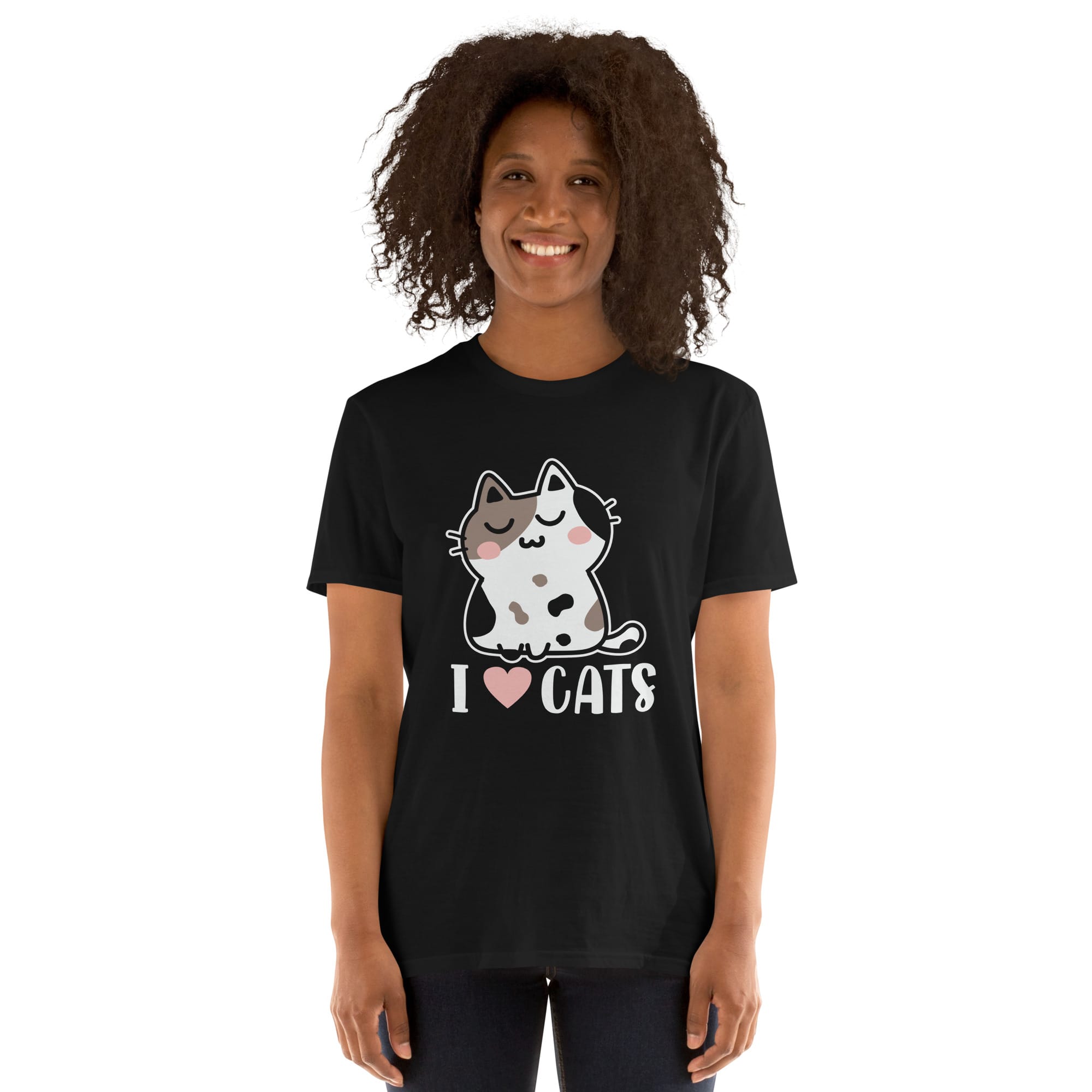 unisex-basic-softstyle-t-shirt-black-front-69c6c2e850e26.jpg I Love Cats Shirt