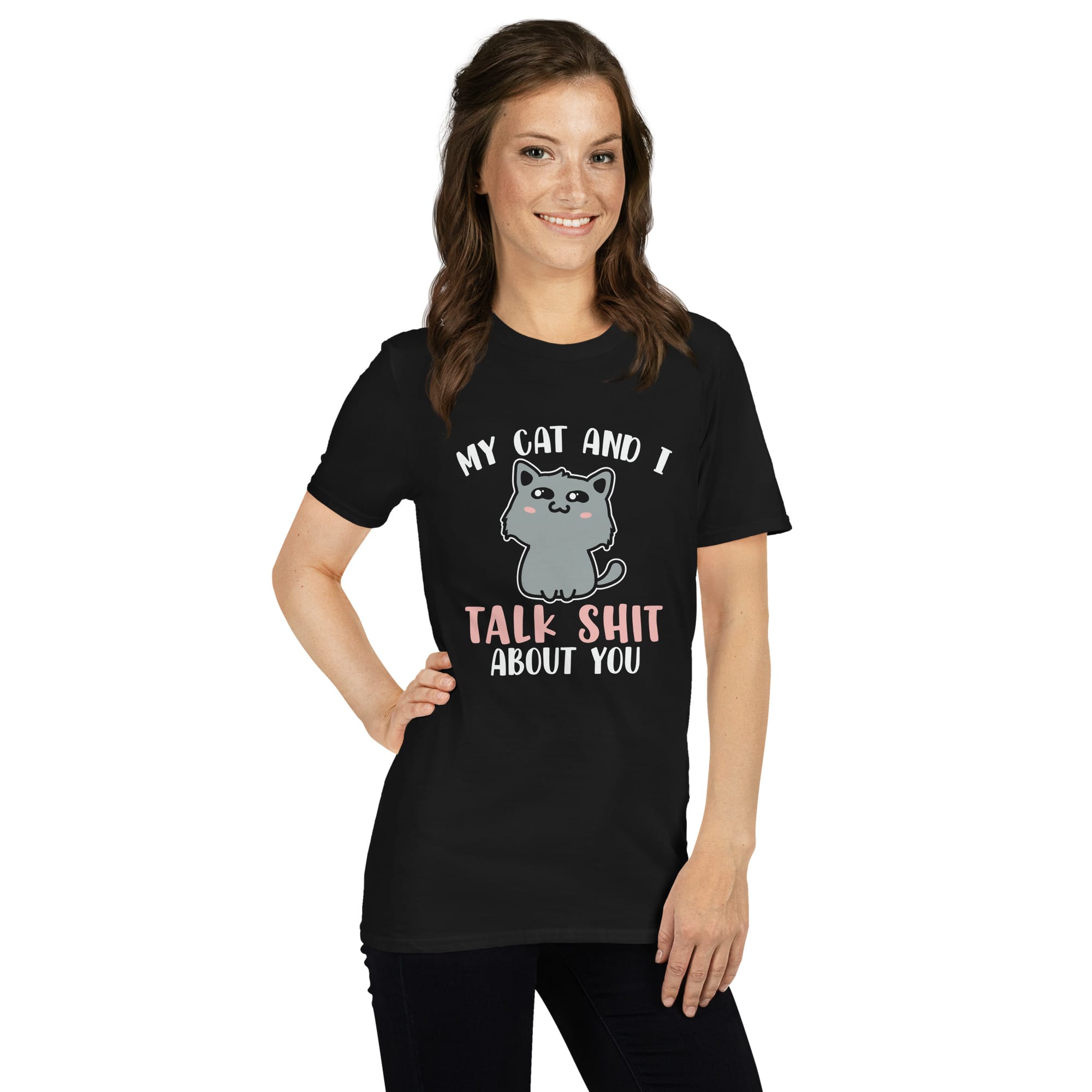 unisex-basic-softstyle-t-shirt-black-right-front-69c5b14e1c747.jpg my cat and i talk shit about you shirt