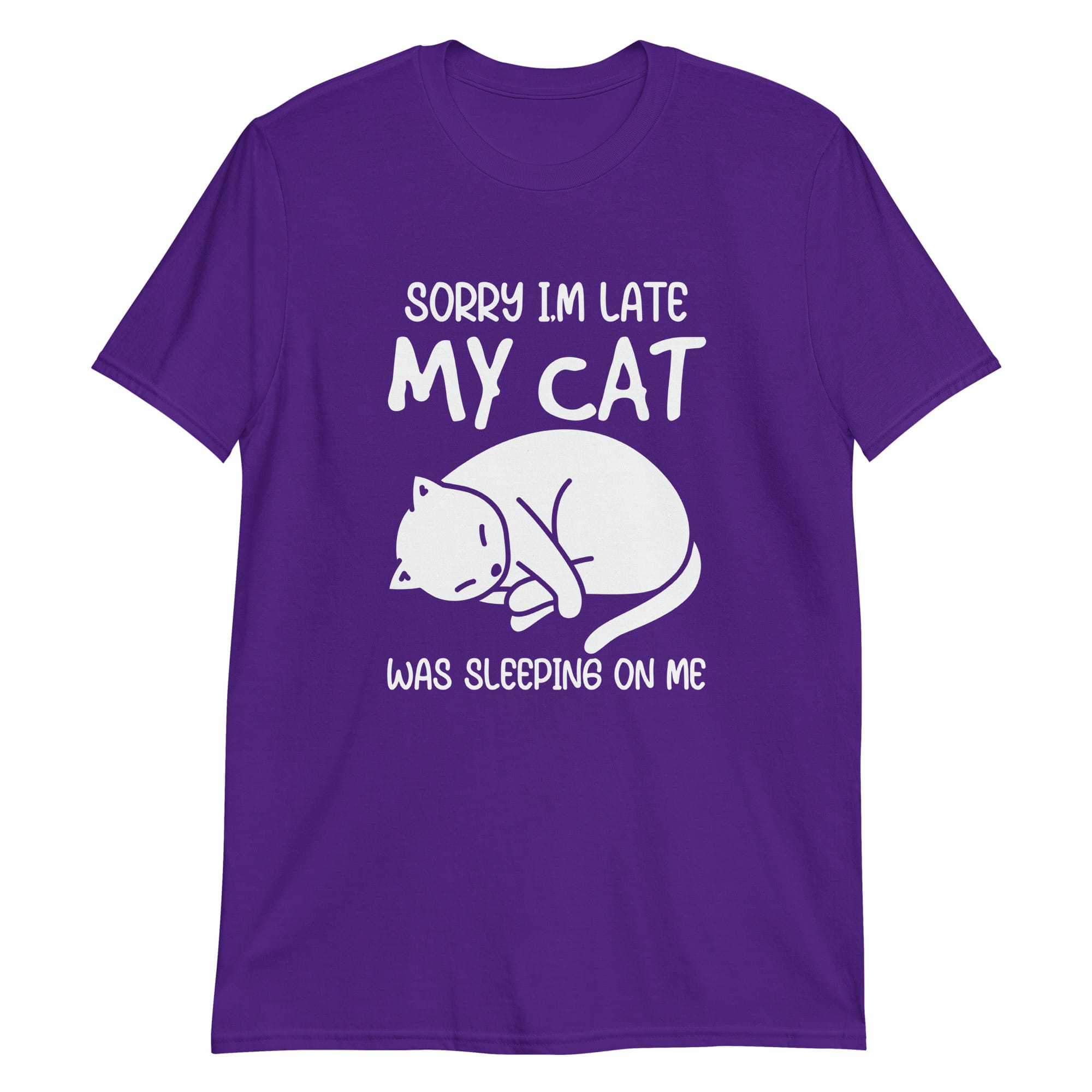 unisex-basic-softstyle-t-shirt-purple-front-69c63b432db6a.jpg Cat Nap T Shirt