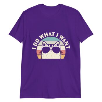 I Do What I Want Cat Shirt – Funny Cute Cat Attitude Tee unisex basic softstyle t shirt purple front 69c6d6ced106b