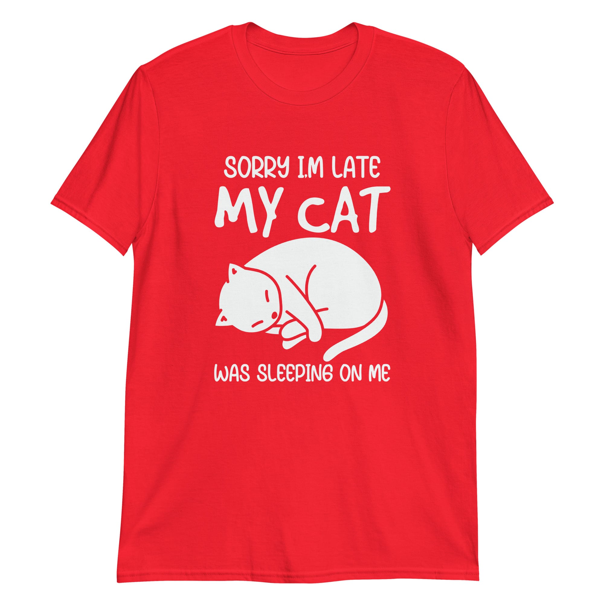unisex-basic-softstyle-t-shirt-red-front-69c63b4330905.jpg Cat Nap T Shirt
