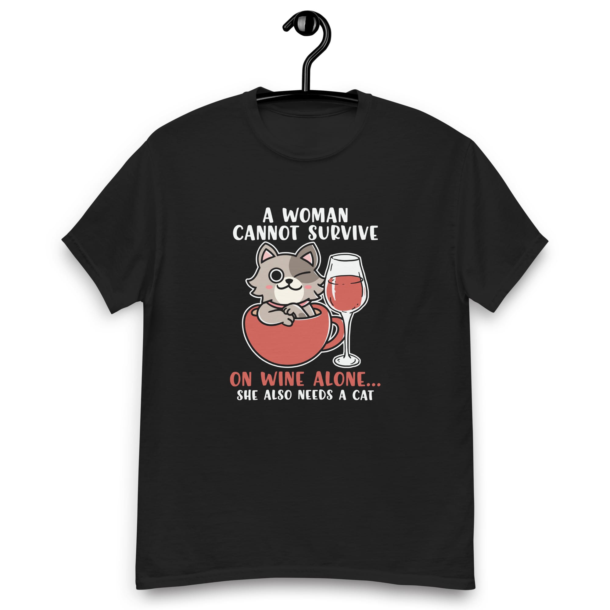 a woman cannot survive on wine alone she also needs a cat