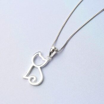Sterling Silver Cat Pendant Necklace – Adorable Everyday Luxury 2270164605837