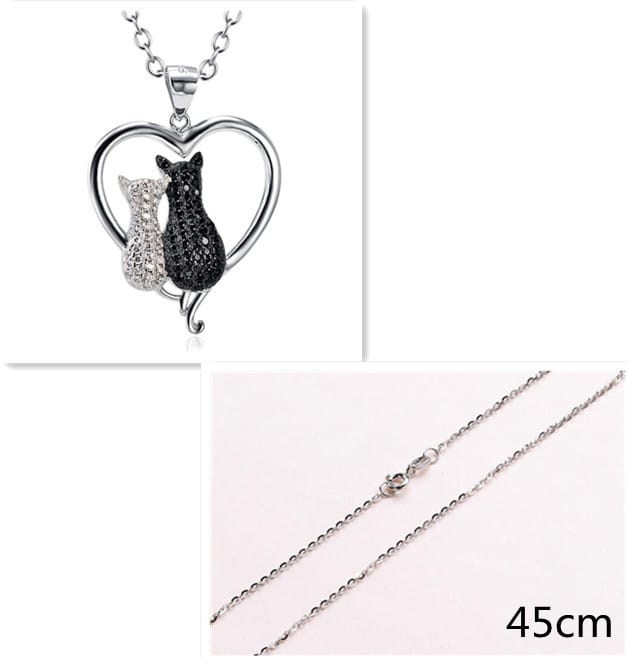two cat necklace