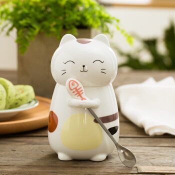 Trendy Cat Coffee Mug with Lid and Spoon f6015bc3 6277 4be9 b148 4d06b217b5ab