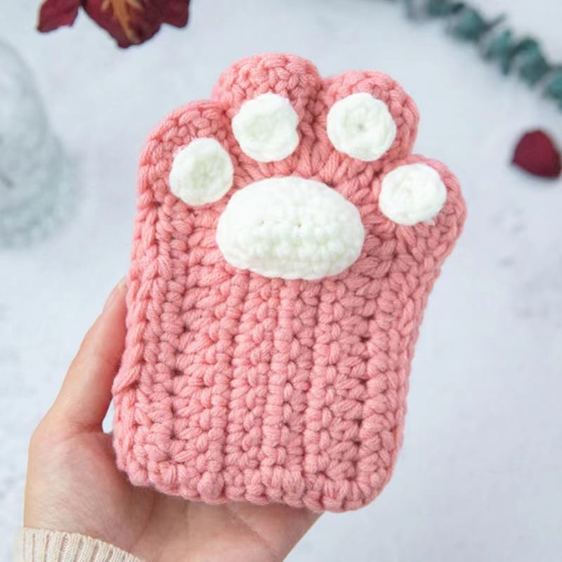 Cat paw fingerless gloves