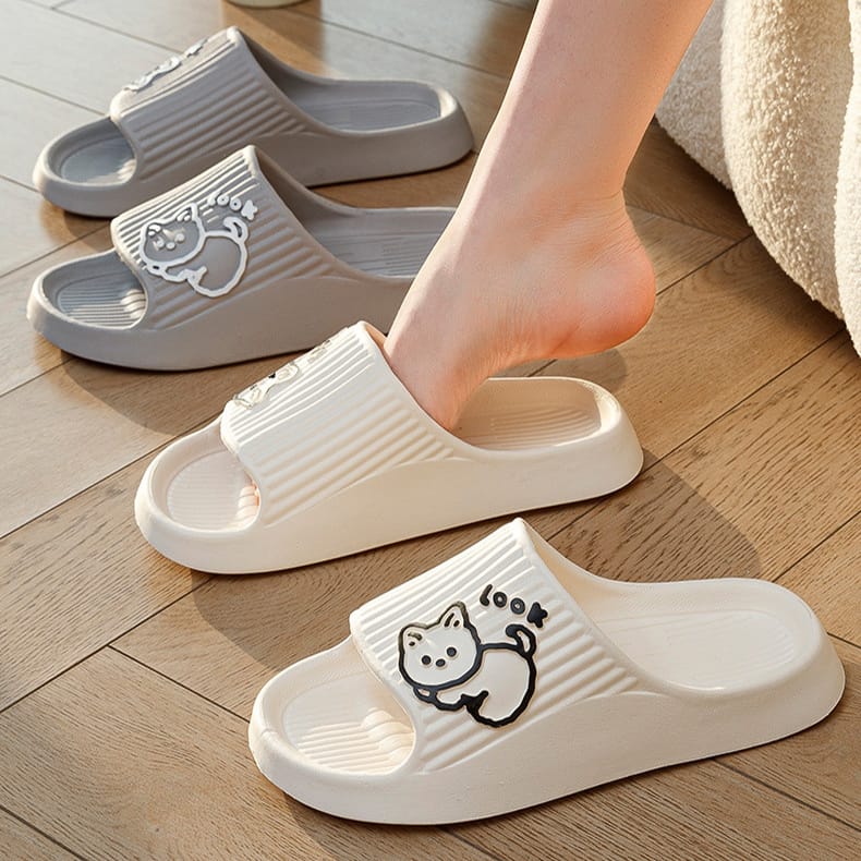 cat print slippers
