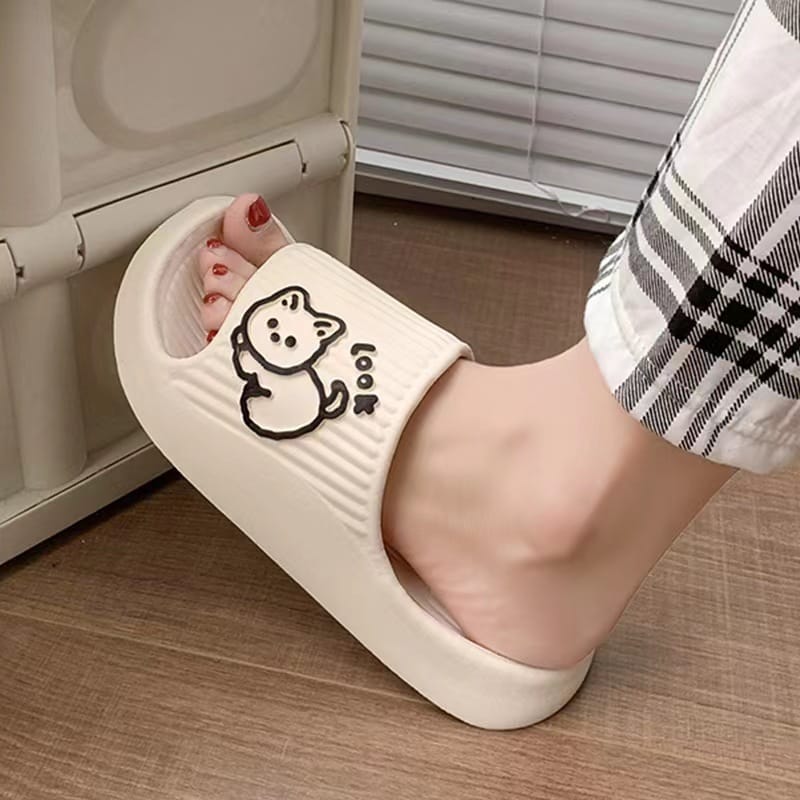 cat print slippers
