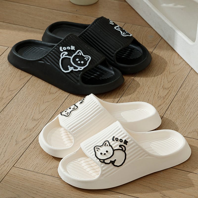 cat print slippers