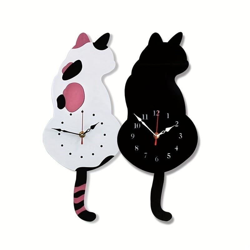 cat clock moving tail