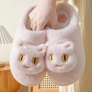 Snuggly White Cat Slippers – Cute Cat Face House Shoes 5e796739 1db8 412c 84b3 7d86d12e709c