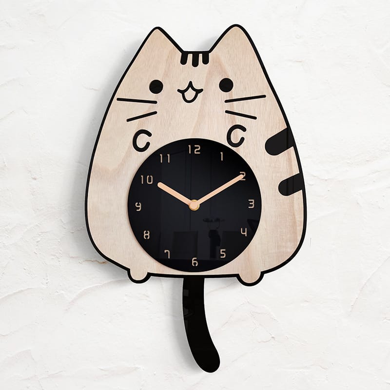 cat clock with wagging tail