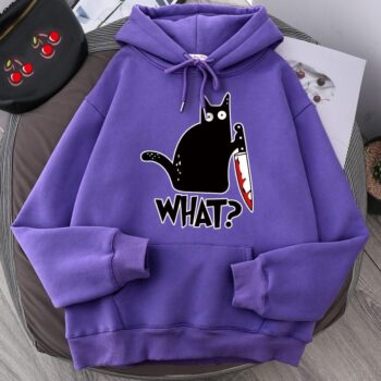Cat with Knife Hoodie – Funny Cat Graphic Streetwear b165627c eddf 42cc b451 76dc54f839c7
