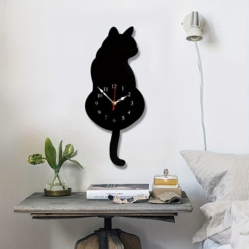 cat clock moving tail