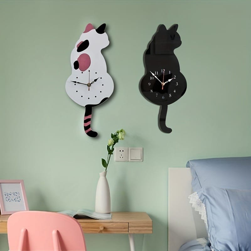 cat clock moving tail