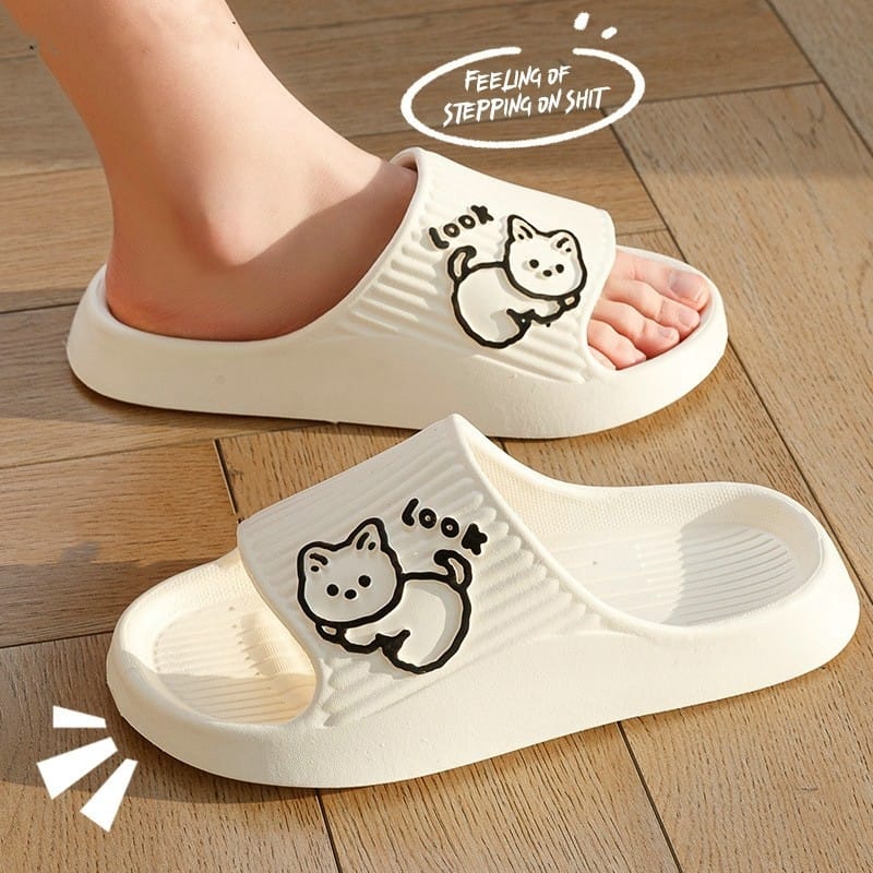 cat print slippers