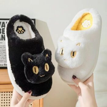 Snuggly White Cat Slippers – Cute Cat Face House Shoes fc042ce1 c8aa 40f7 a0a8 0ef1a93bf3a7